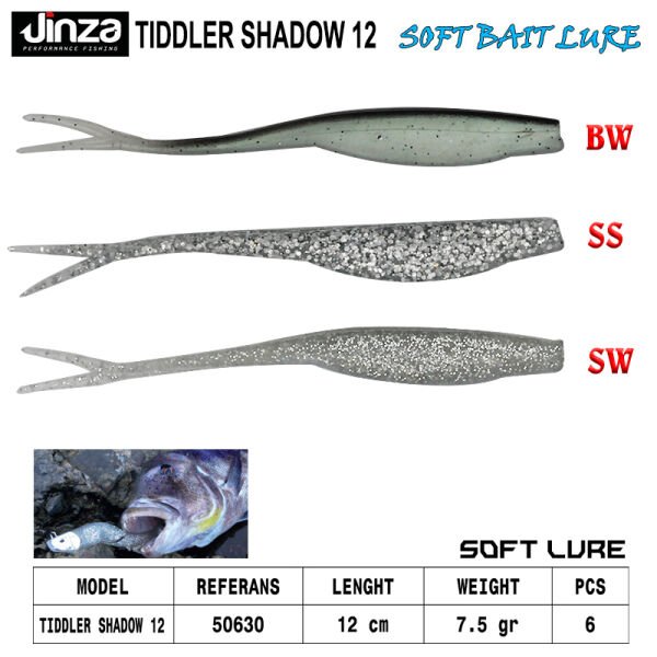 Jinza Hawk Tiddler Shadow 120 mm 7,5 gr Silikon Balık 6 Adet SS