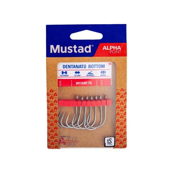 Mustad Alpha Point Dentanato Bottom 34112AP Olta İğnesi TITAN STEEL - NO:4/0 - 6LI