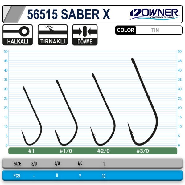 Owner 56515 Tachiuo Saber X Tin İğne 2-0