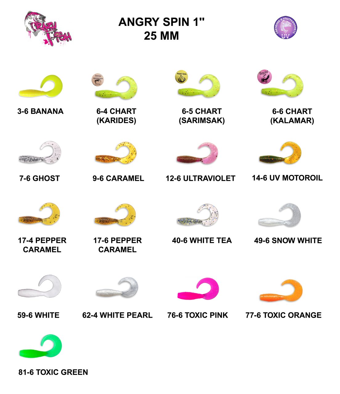 CRAZY FISH ANGRY SPIN 25 MM SİLİKON