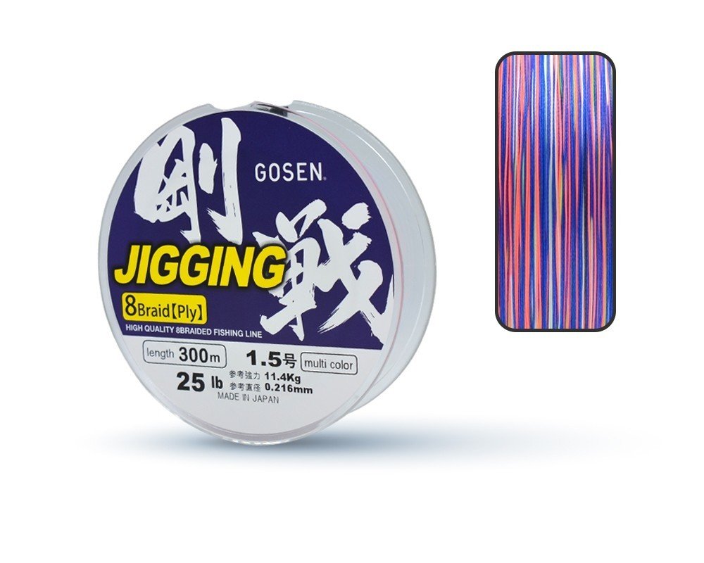 Gosen Jigging Braid PE 8 Örgü Jig ve Tai Rubber İpi 300mt Multi 1.5 PE