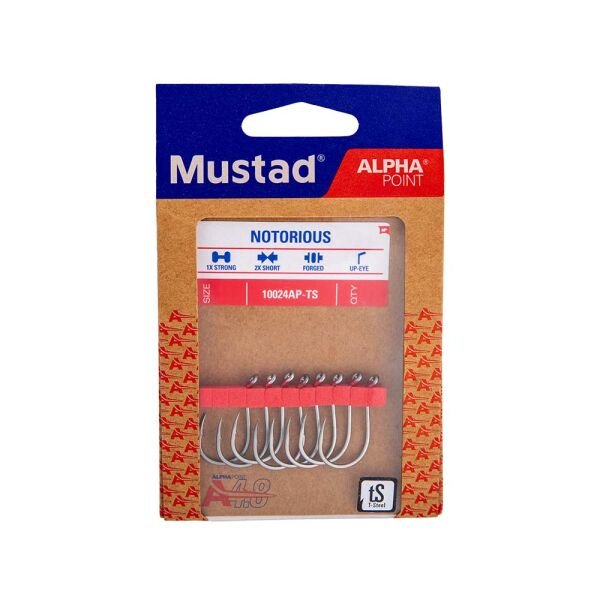 Mustad Alpha Point Notorious 10024AP Olta İğnesi TITAN STEEL - NO:1/0 - 7Lİ