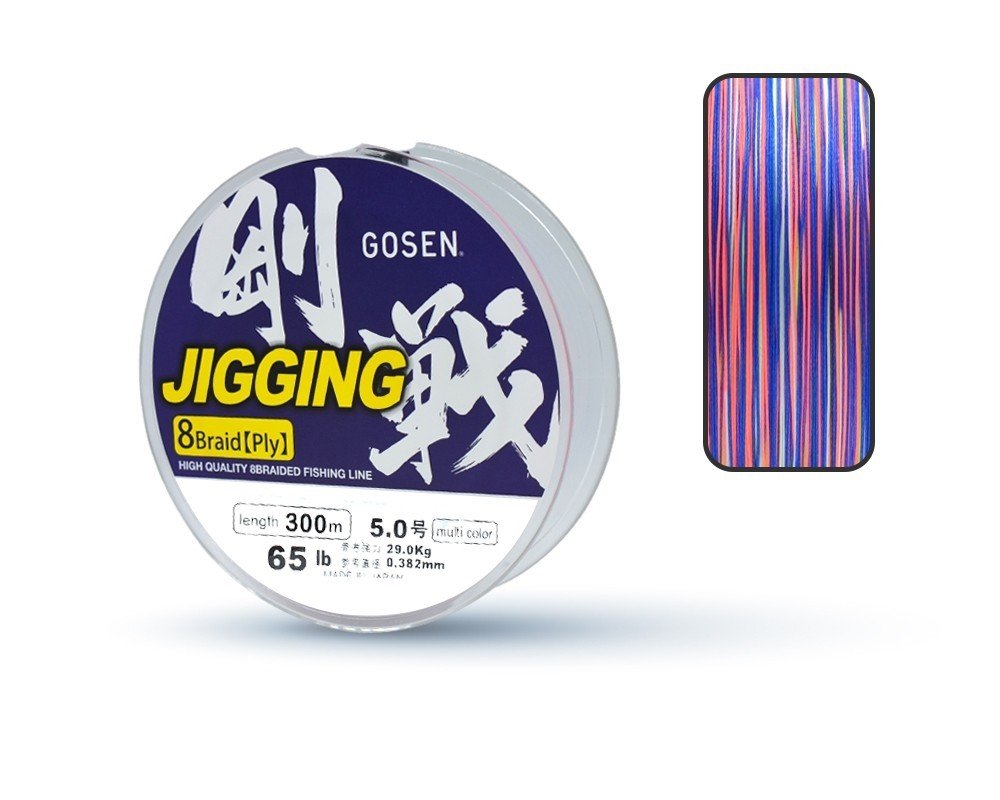 Gosen Jigging Braid PE 8 Örgü Jig ve Tai Rubber İpi 300mt Multi 5.0 PE