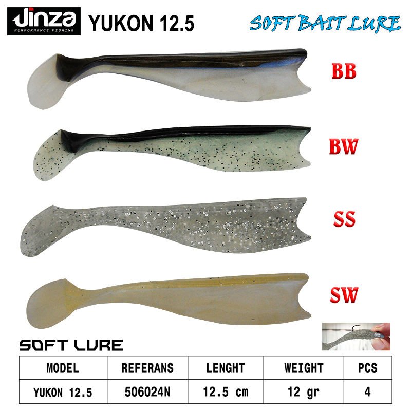 Jinza Hawk Yukon 125 mm 12 gr Silikon Balık 4 Adet BB