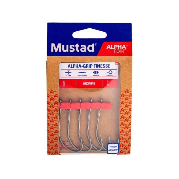 Mustad Alpha Point Alpha-Grip Finesse AG34045 Olta İğnesi TITANX - NO:4/0 - 5Lİ
