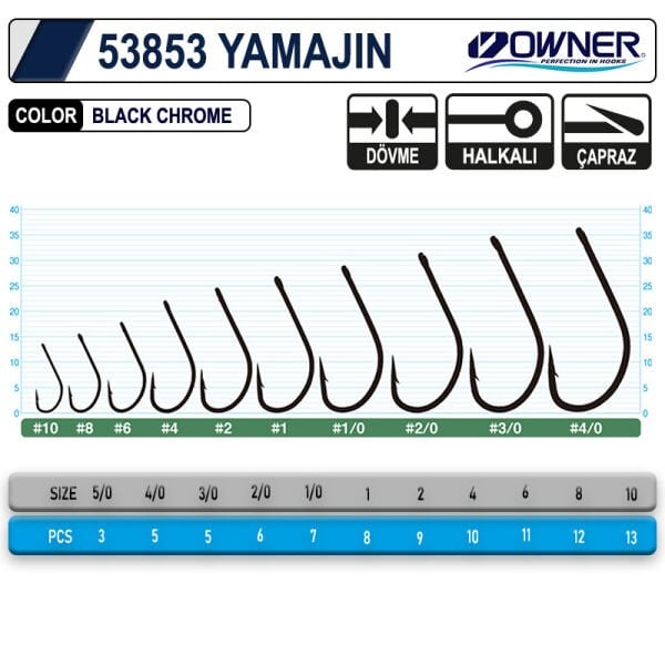 Owner 53853 Yamajin With Eye Black Chrome İğne 10