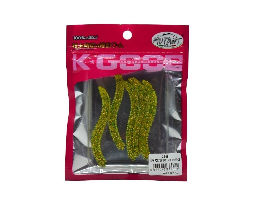 Mutant 3506 Spin Forte 7.5cm Aromalı LRF Silikon Suni Yem 5'li Set 07