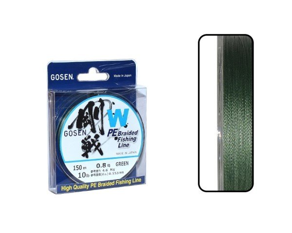 Gosen W4 Casting PE 4 Kat Spin İp Misina 150mt Yeşil 0.8 PE