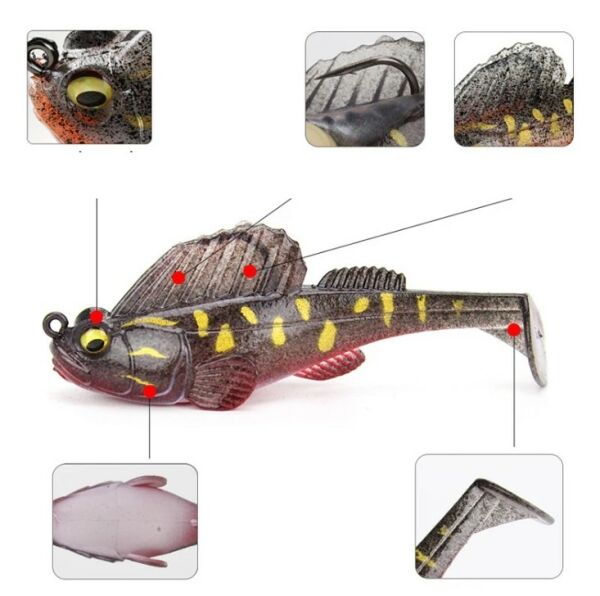 Captain 3069 Pluse Soft 12cm Turna Silikonu 3'lü Mix Set Suni Yem