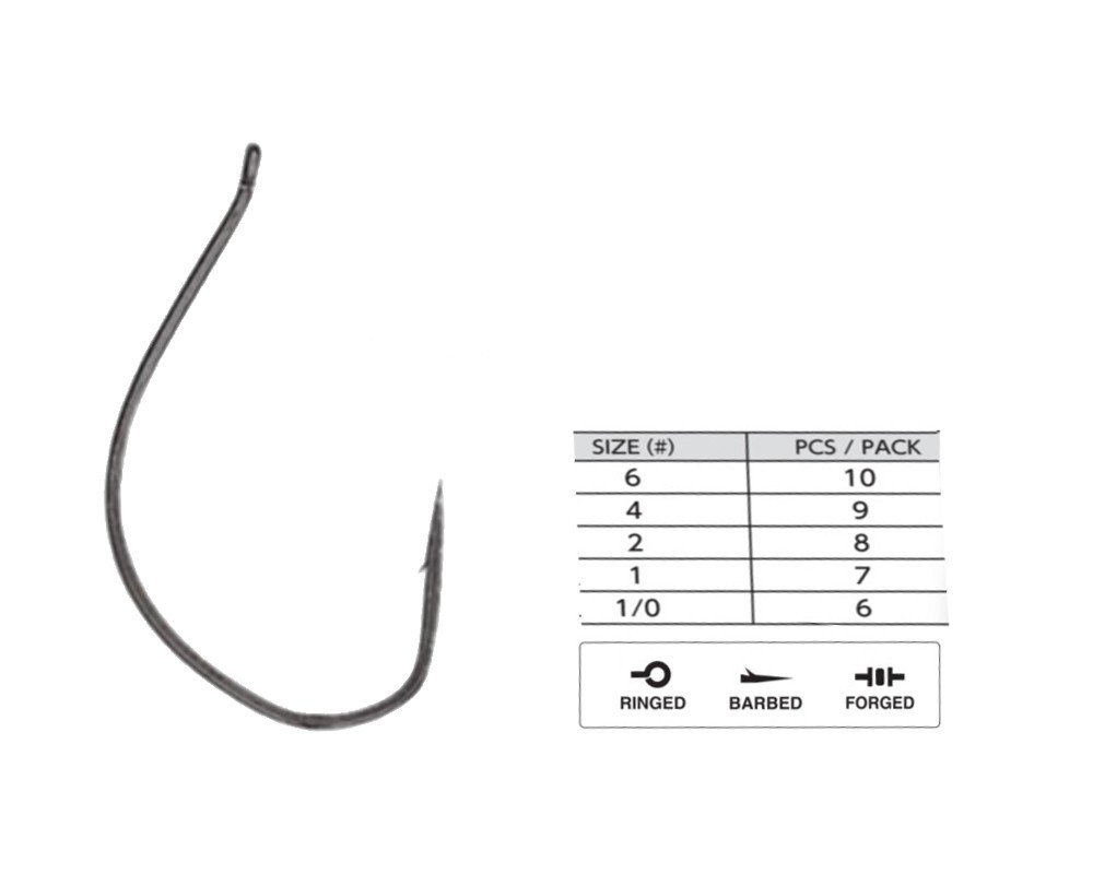 Hayabusa WRM 961 Delikli İnce Dövme Olta İğnesi Black Nikel 1/0