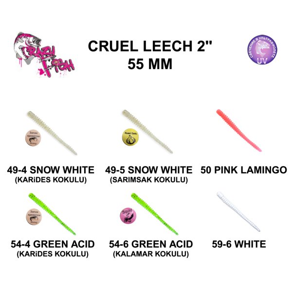 CRAZY FISH CRUEL LEECH 55 MM SİLİKON