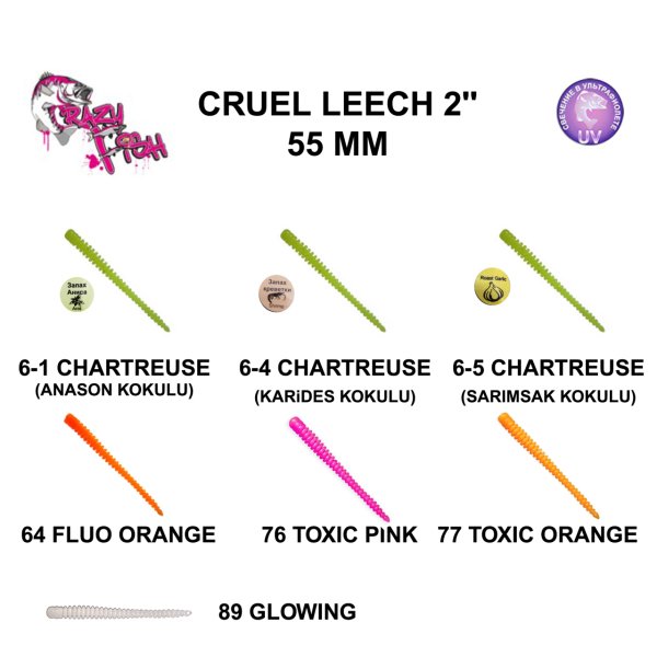 CRAZY FISH CRUEL LEECH 55 MM SİLİKON