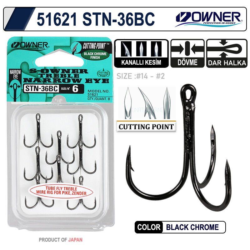 Owner 51621 Stn -36 Black Chrome  Üçlü İğne No 6