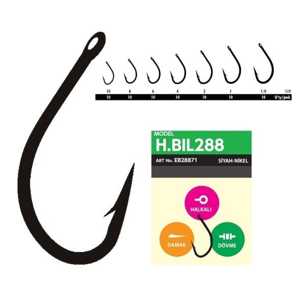 Hayabusa HBIL 288 Sazan İğnesi Dövme Teflon Black 10'lu Paket 1