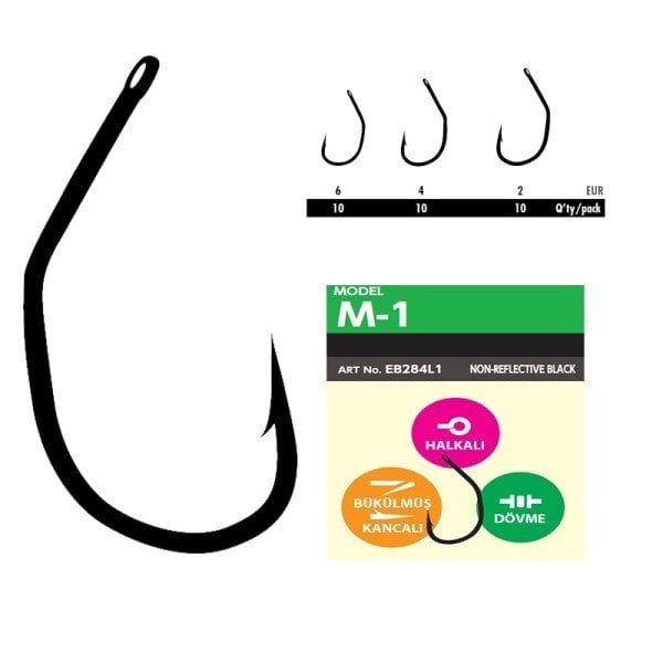 Hayabusa M1 Sazan İğnesi Dövme Teflon Black 10'lu Paket 2