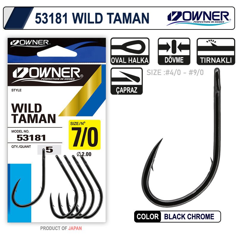 Owner 53181 Wild Taman Black Chrome İğne 8-0