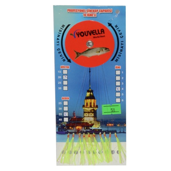 Youvella 7570 Çinekop Çaparisi 10 İğne Kolay Açılır 0.25X0.35mm 58