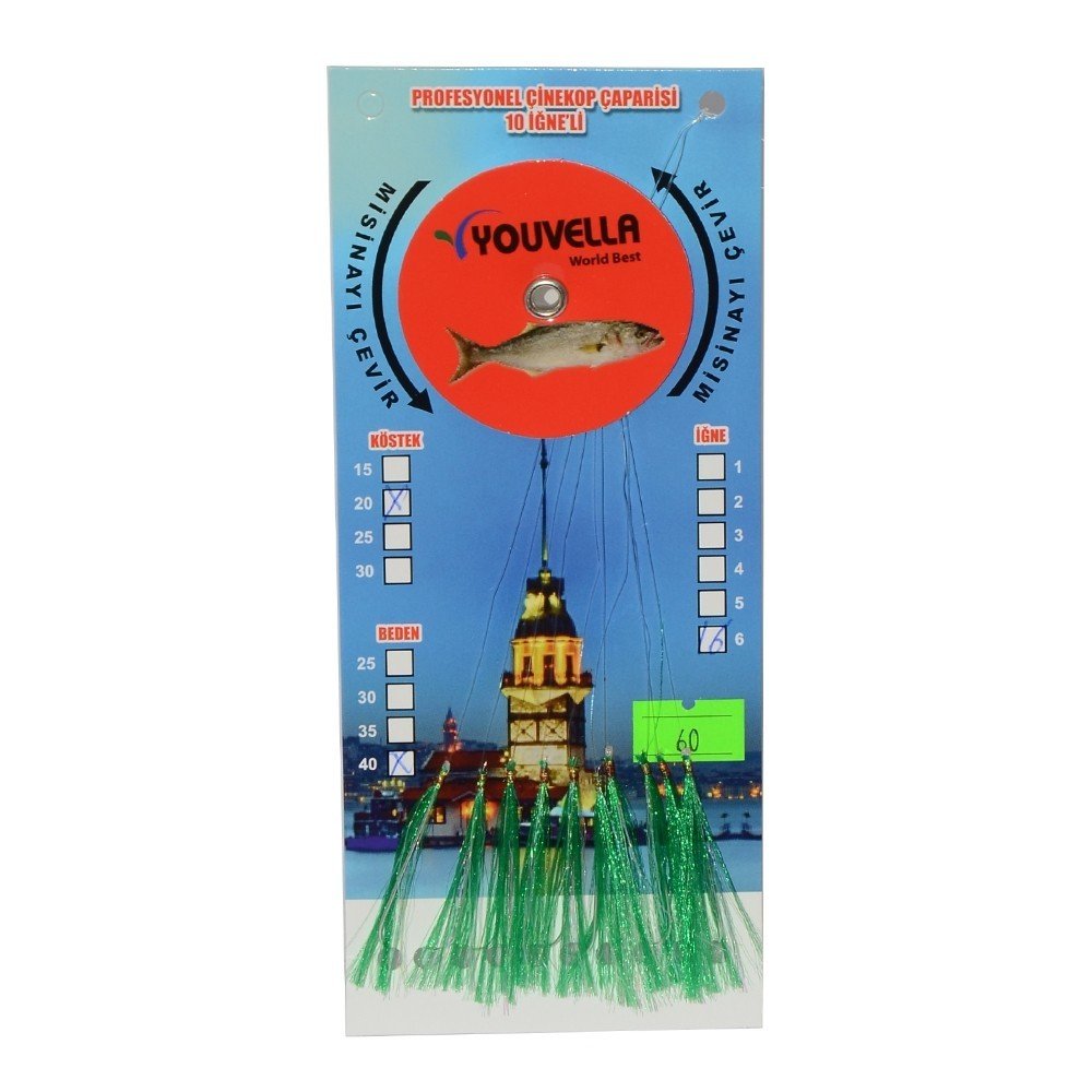 Youvella 7570 Çinekop Çaparisi 10 İğne Kolay Açılır 0.25X0.35mm 60