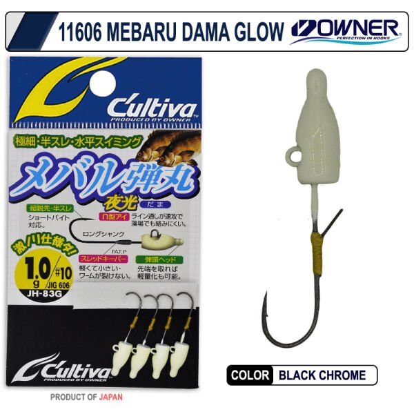 Owner 11606 Mebaru Dama Glow Lrf Jighead 3 gr