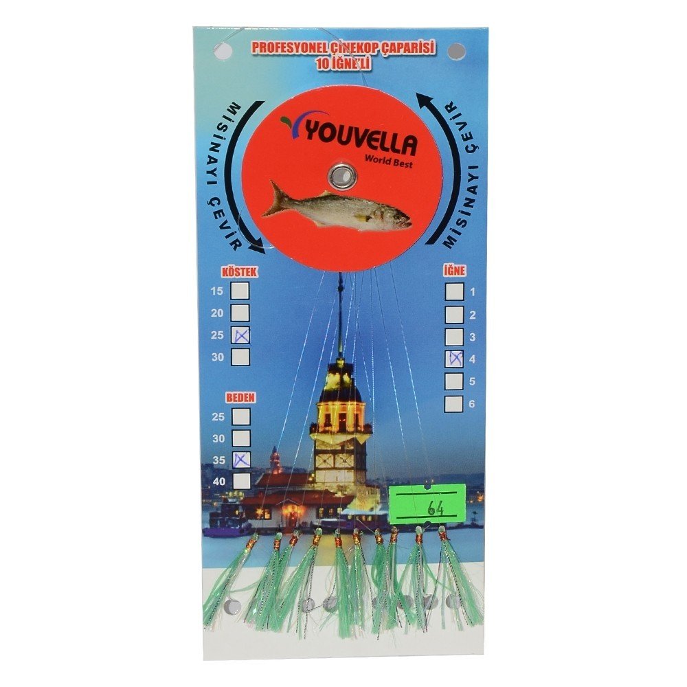 Youvella 7570 Çinekop Çaparisi 10 İğne Kolay Açılır 0.25X0.35mm 64
