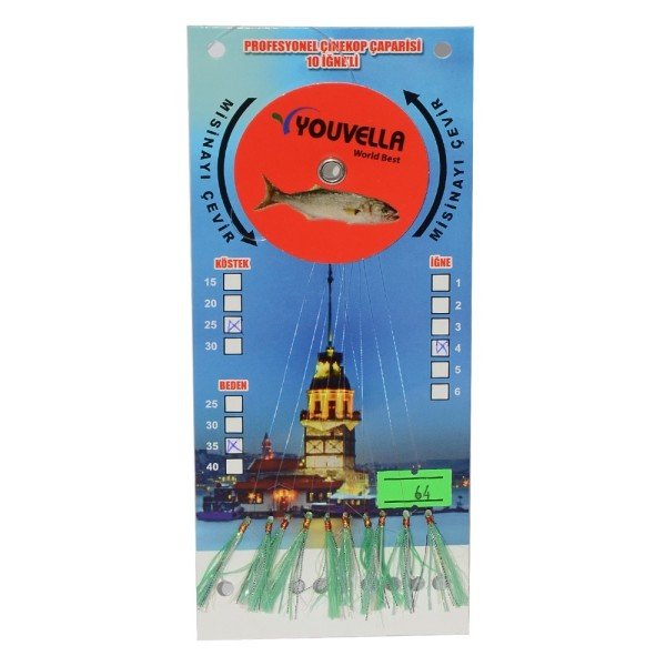 Youvella 7570 Çinekop Çaparisi 10 İğne Kolay Açılır 0.25X0.35mm 64