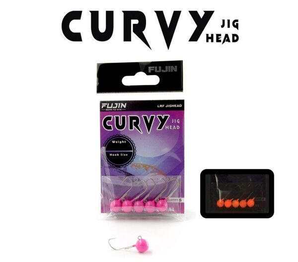 Fujin Curvy Pink Glow Jig Head 