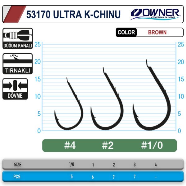 Owner 53170 Ultra K. Chinu Brown İğne No 1/0