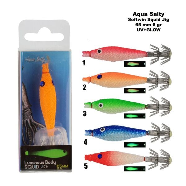 Soft Win Squid Jig 65 mm 6 gr 5'li Kalamar Zokası Seti