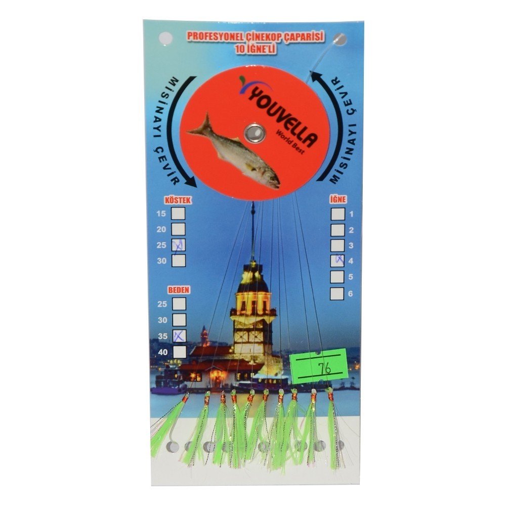Youvella 7570 Çinekop Çaparisi 10 İğne Kolay Açılır 0.25X0.35mm 76