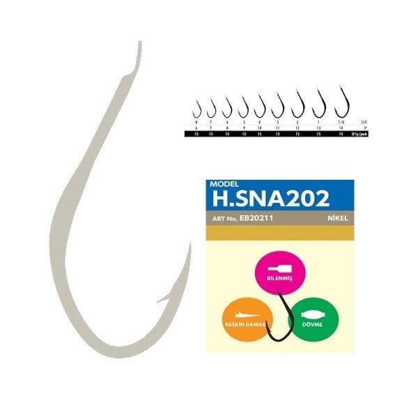 Hayabusa HSNA 202 Dövme Canlı Yem İğnesi 15'li Paket Nikel 1