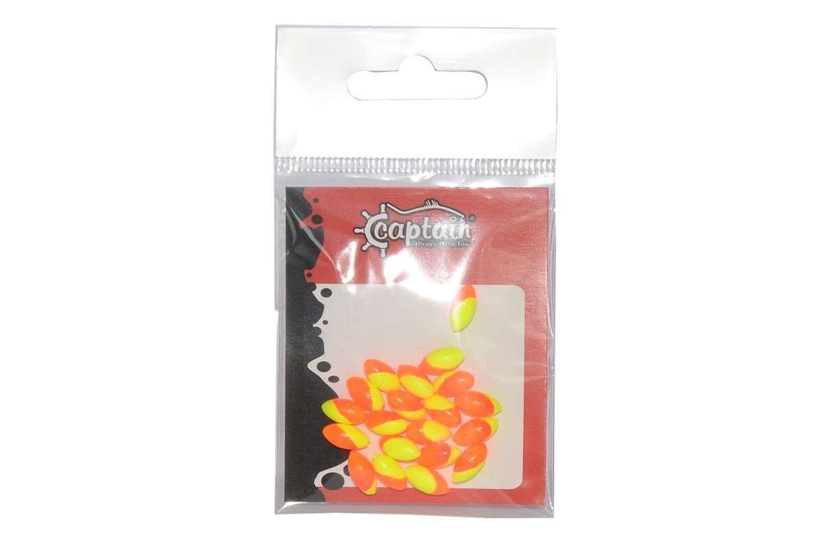 Captain 7666 Renkli Boncuk Oval 110mm Silikon Boncuk 20li Paket SARıKıRMZı