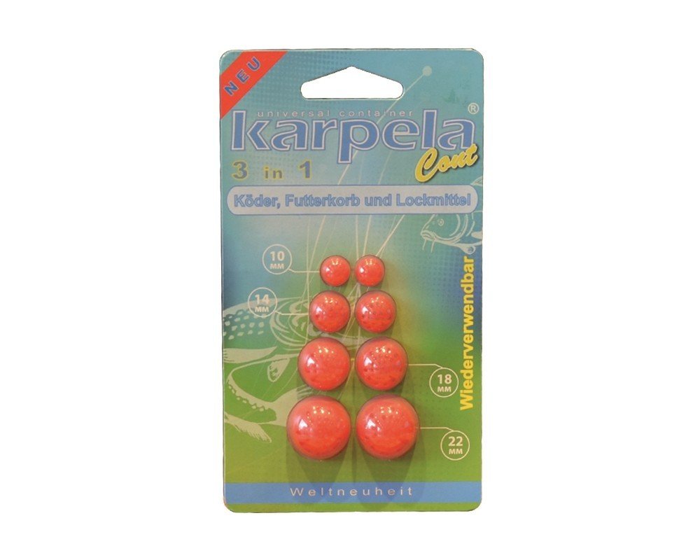 Karpela Cont Yem Tüpü Yuvarlak Delikli 10-14-18-22mm 4'lü Set Kırmızı