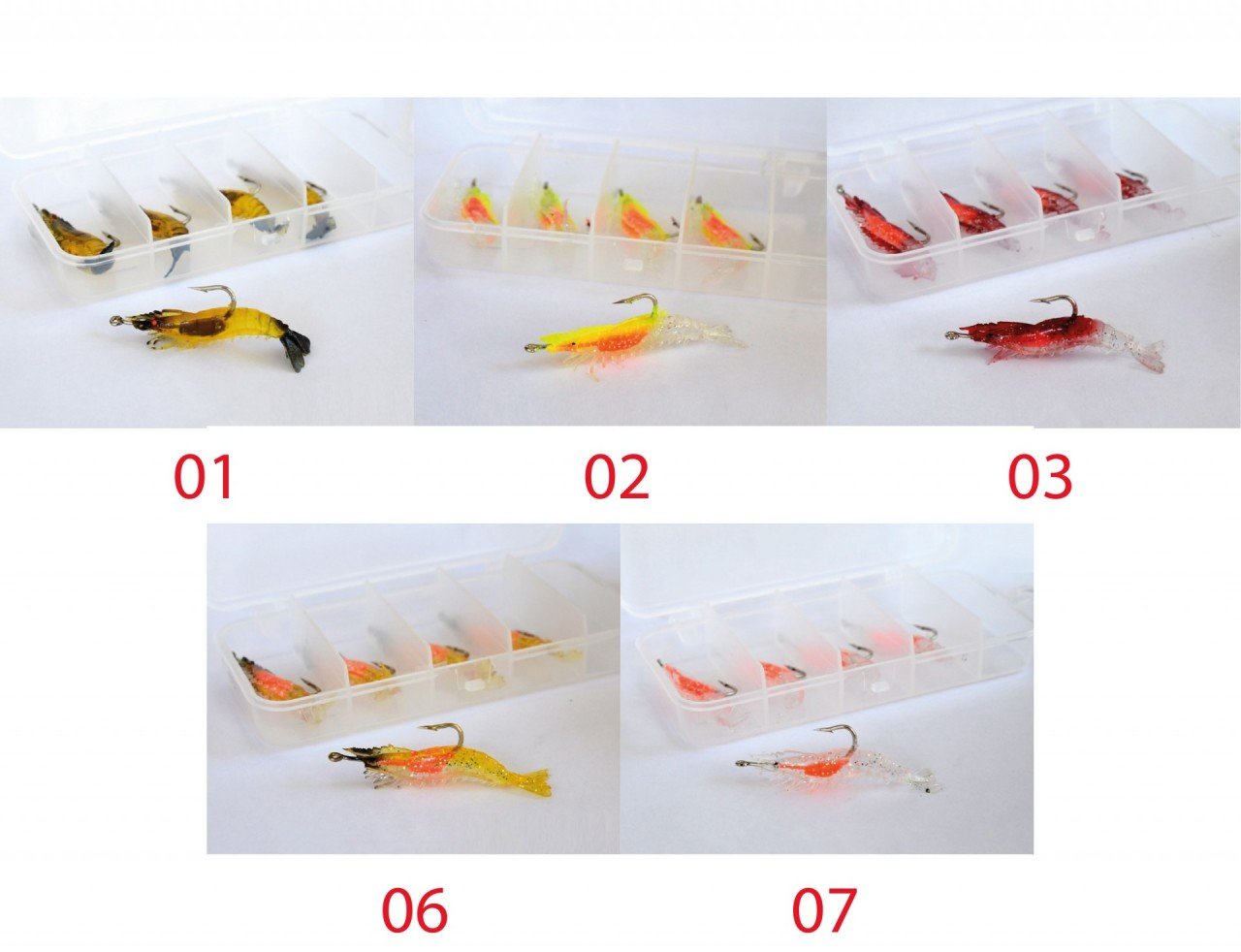 Captain 3062 Silikon Karides 5.5cm Suni Yem 5'li Kutu 01