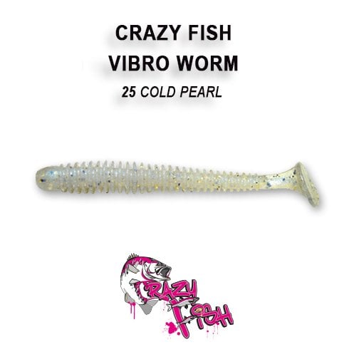 CRAZY FISH VIBRO WORM / 50 MM / COLOR: 25 COLD PEARL