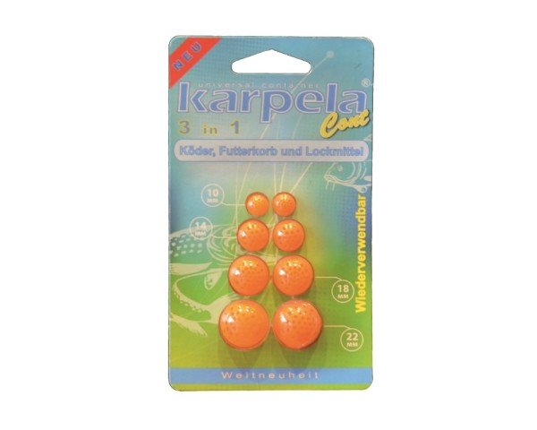 Karpela Cont Yem Tüpü Yuvarlak Delikli 10-14-18-22mm 4'lü Set Turuncu