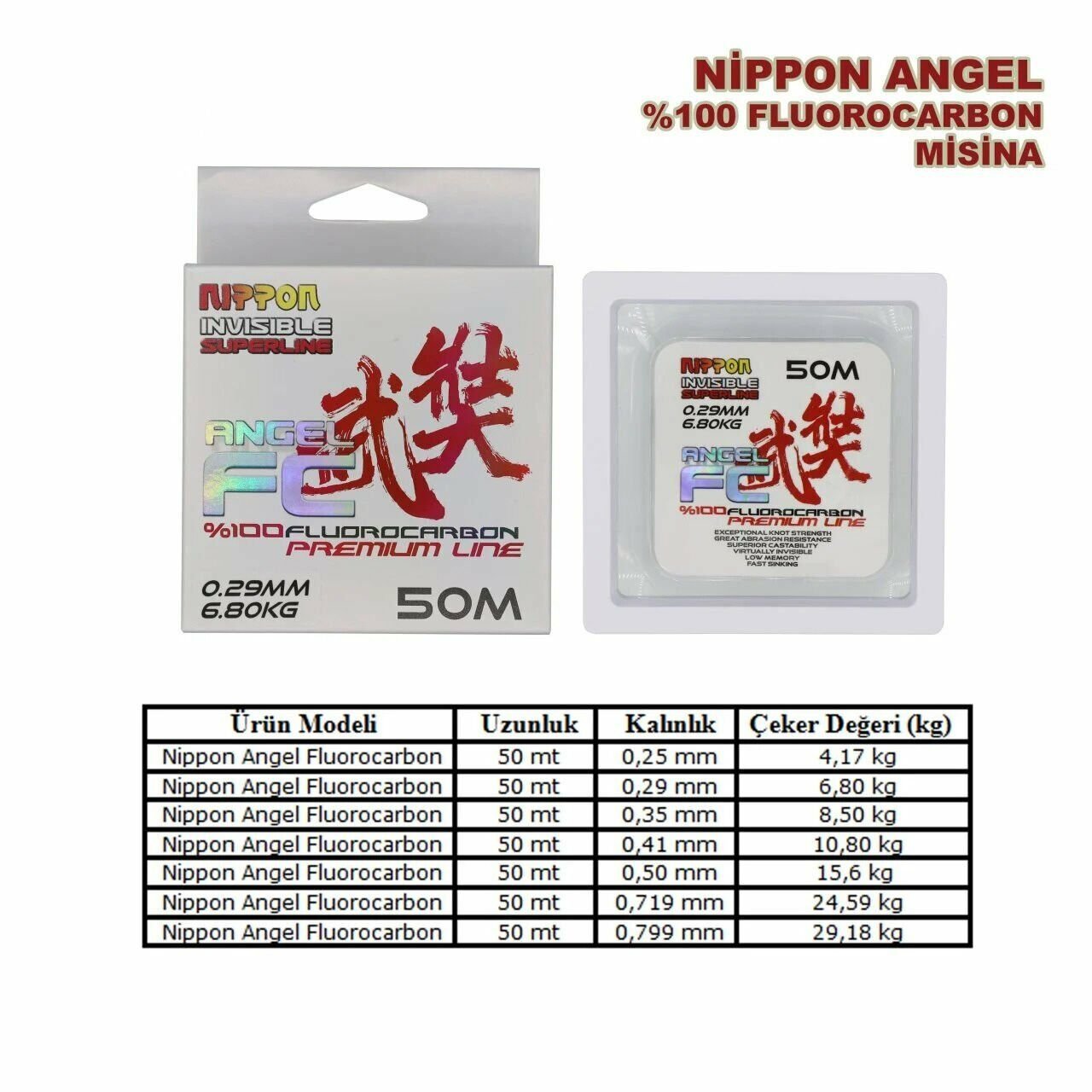 Nippon Angel FluoroCarbon Misina 50 mt 0.60 mm