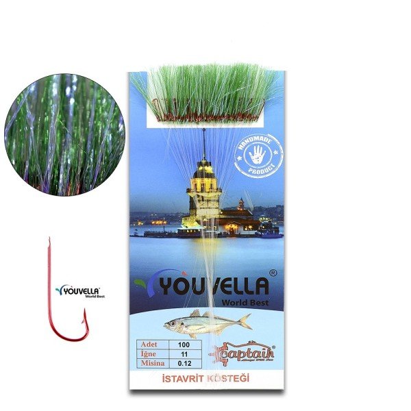Youvella 7569 İstavrit Kösteği Kartonda 100 Kırmızı İğne 0.15mm Köstek 01