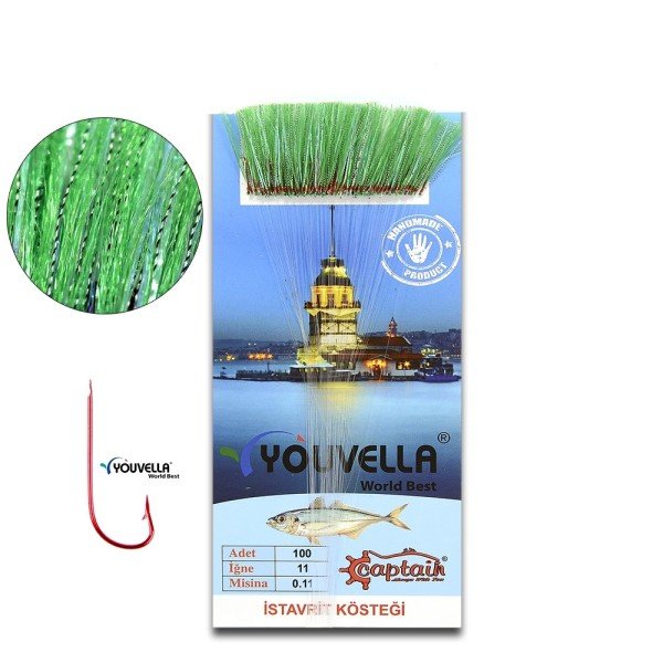 Youvella 7569 İstavrit Kösteği Kartonda 100 Kırmızı İğne 0.15mm Köstek 03
