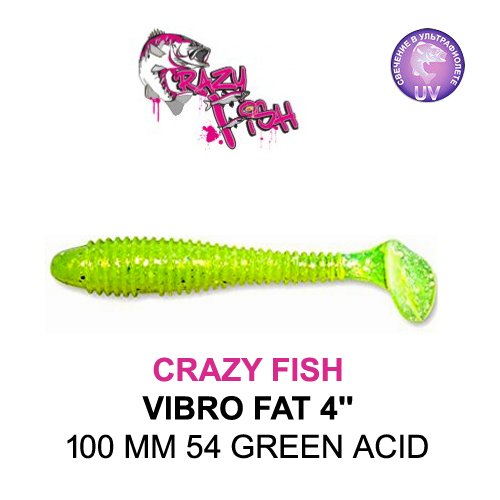 CRAZY FISH VIBRO FAT / 100 MM / COLOR: 54 GREEN ACID