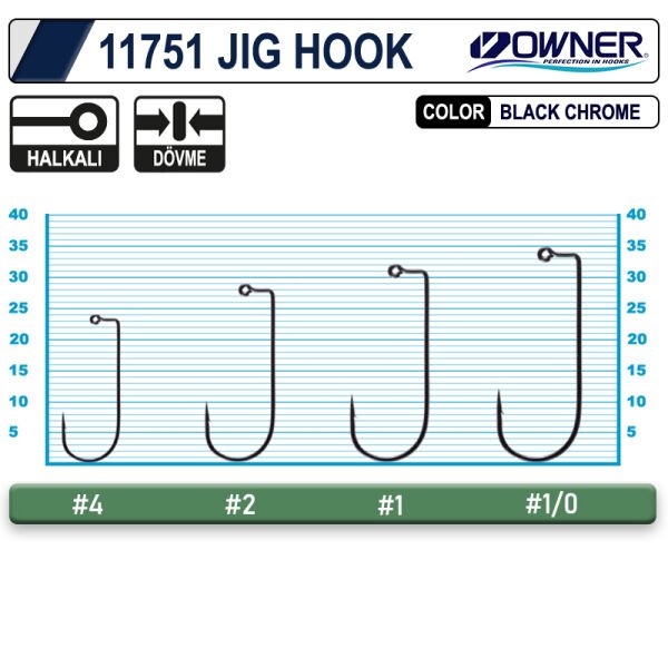 Owner 11751-5318 Jig-28 Jig İğnesi (Adet) 1-0