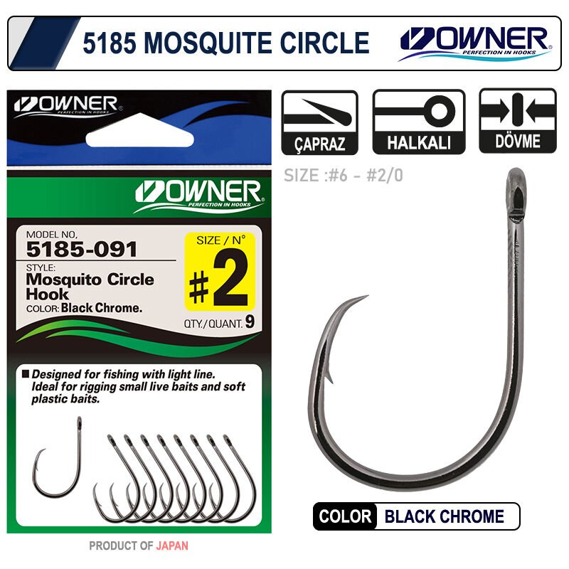 Owner 5185 Mosquito Circle Black Chrome Sinek İğne 1