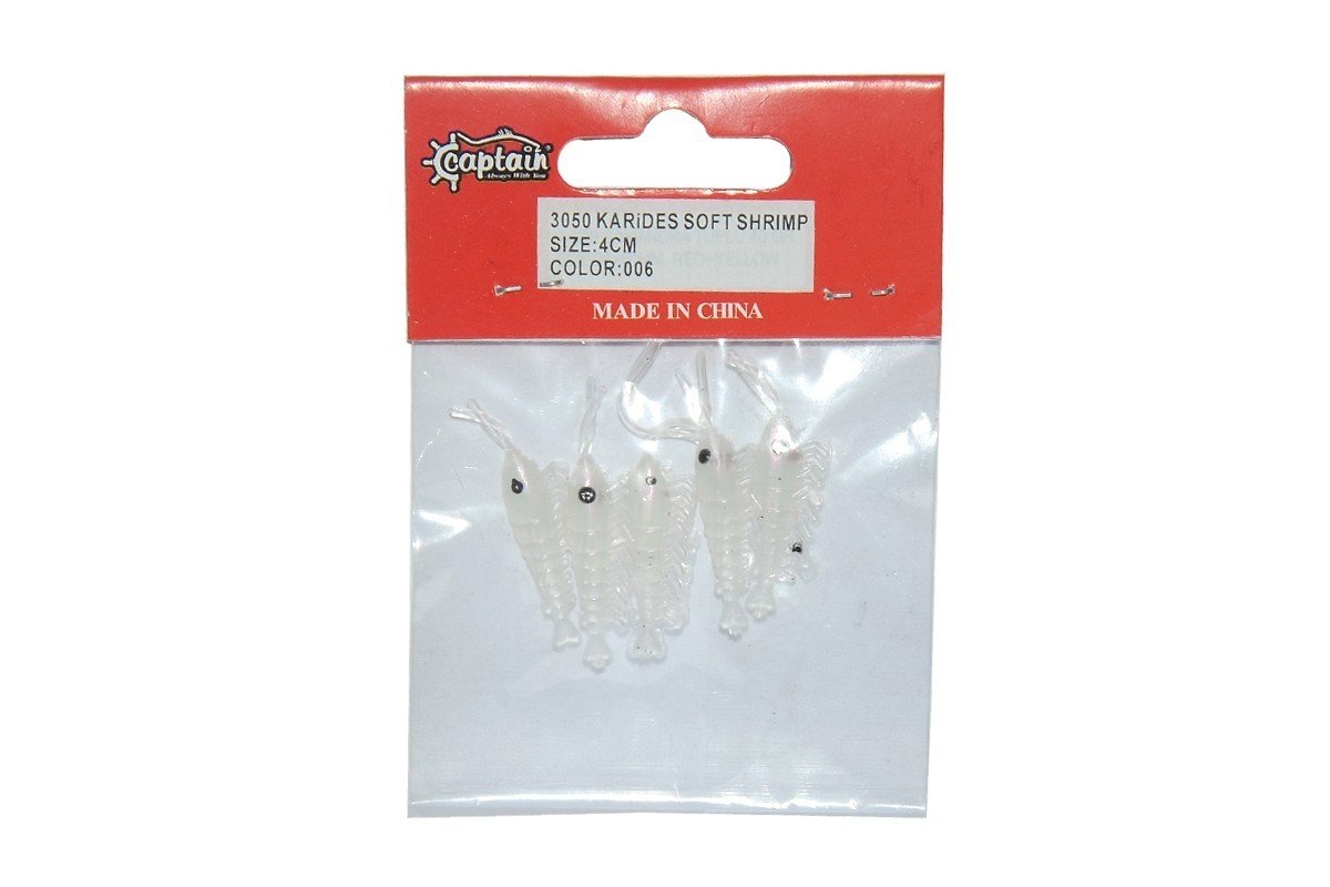 Captain 3050 Silikon Karides 4cm Suni Yem 5'li Paket 006