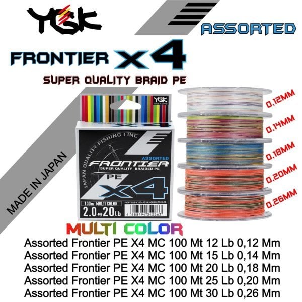 Assorted Frontier PE X4 MC 100 Mt 0,26 mm