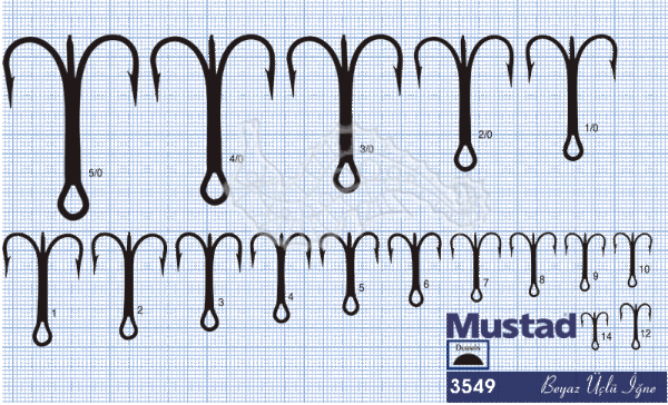 Mustad Olta İğnesi 3549D 50li Standart - NO:3-0