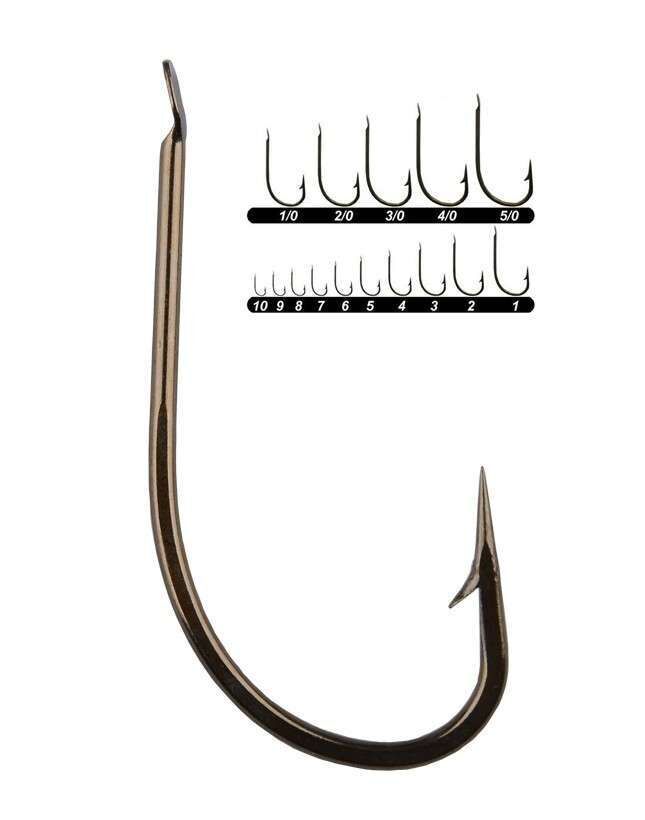 Youvella 1405 Kısa Pala Dövme Çapraz Olta İğnesi 100lü Kutu Bronz