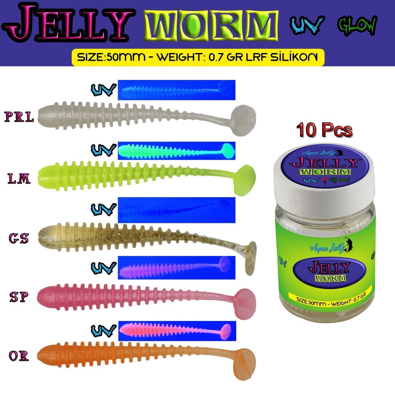 Jelly Worm Lrf Silikonu 5 cm 0,7 gr Sp