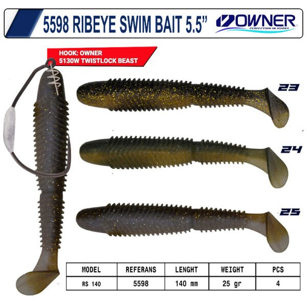 Owner 5598 Ribeye Swimbait 140mm 25