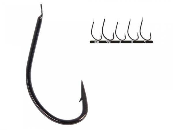 Hayabusa HMRS 171 Kısa Pala Dövme Olta İğnesi 15'li Paket Black Nikel 7/0