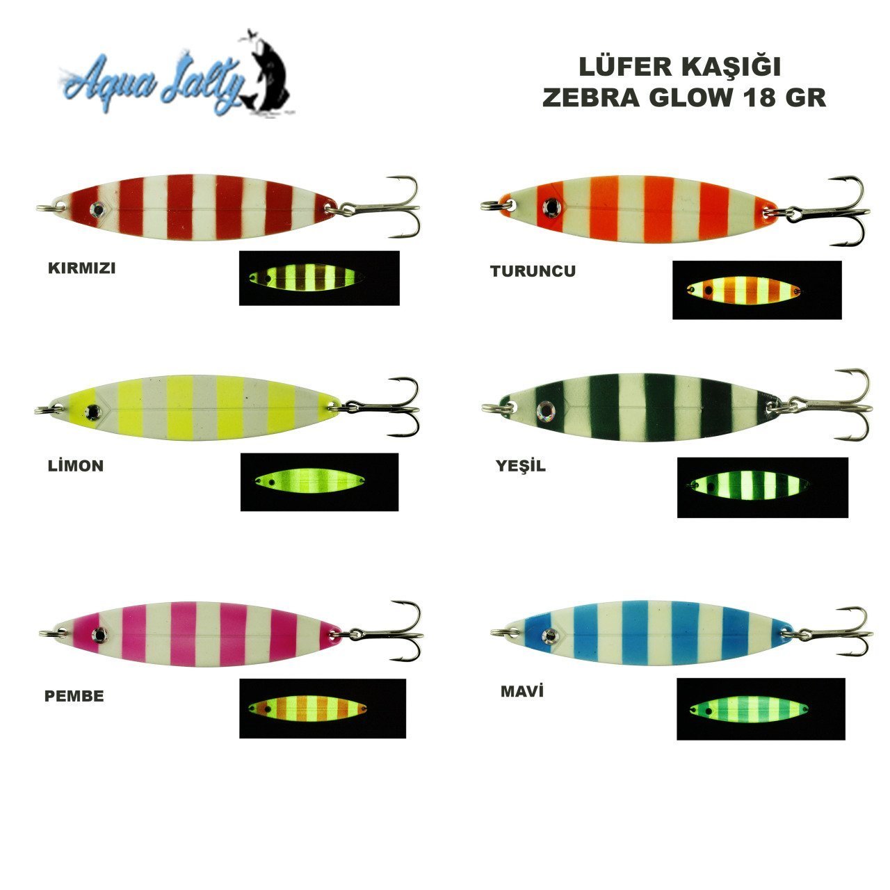 Lüfer Kaşığı Zebra Glow 18gr Limon