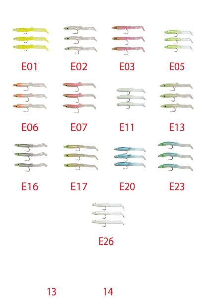 Captain 3526 Eel Fish 5cm Silikon Zargana Suni Yem 3lü Paket